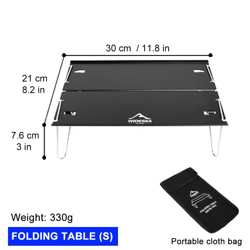 Widesea Foldable Camping Table – Ultralight Aluminium Desk for Outdoor, Hiking, and Picnic Use