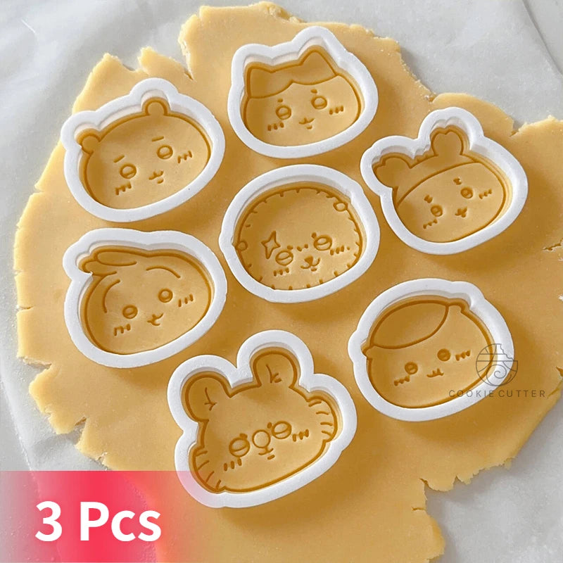 3pcs Animals Cookie Plunger Cutters