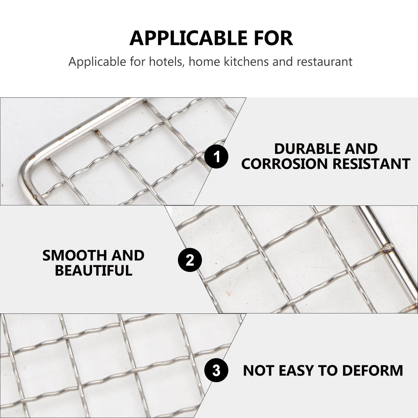 Stainless Steel BBQ Grill Mesh – 26x32cm Square Wire Rack for Cooking & Baking