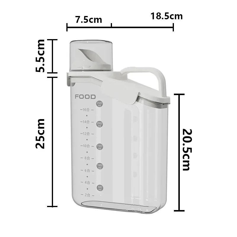 Airtight Cereal Storage Container 1.5L with Pouring Spout & Measuring Cup