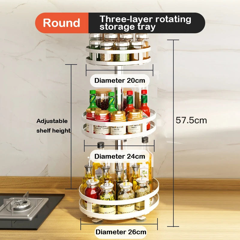 Rotatable Kitchen Storage Rack