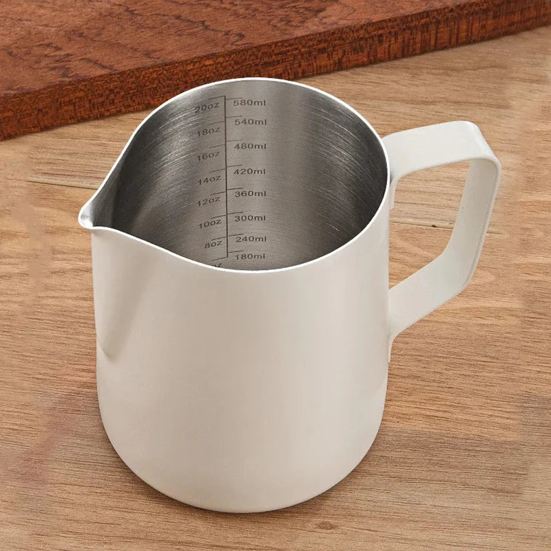 Stainless Steel Milk Frothing Jug – Latte Art Pitcher with Spout for Baristas, 350–600ml