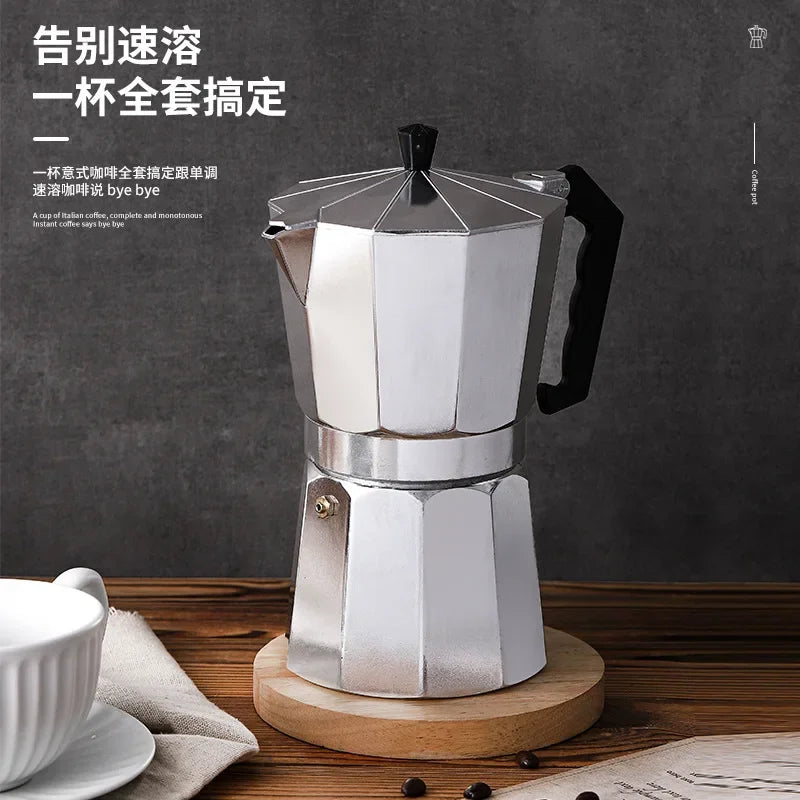 600ml Moka Coffee Pot – Italian-Style Aluminium Espresso Maker for Stove-Top Brewing
