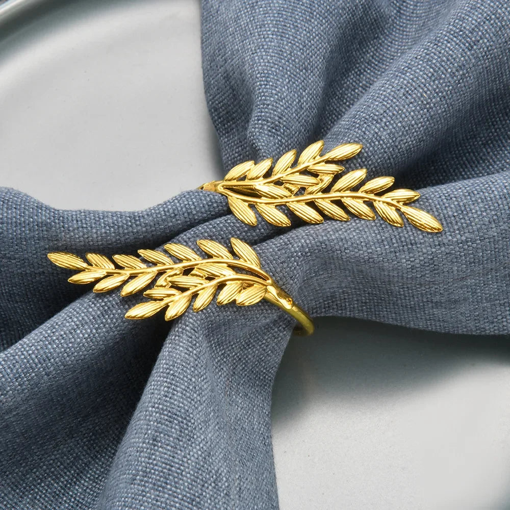 Golden Leaf Napkin Rings – Elegant Table Décor for Special Occasions
