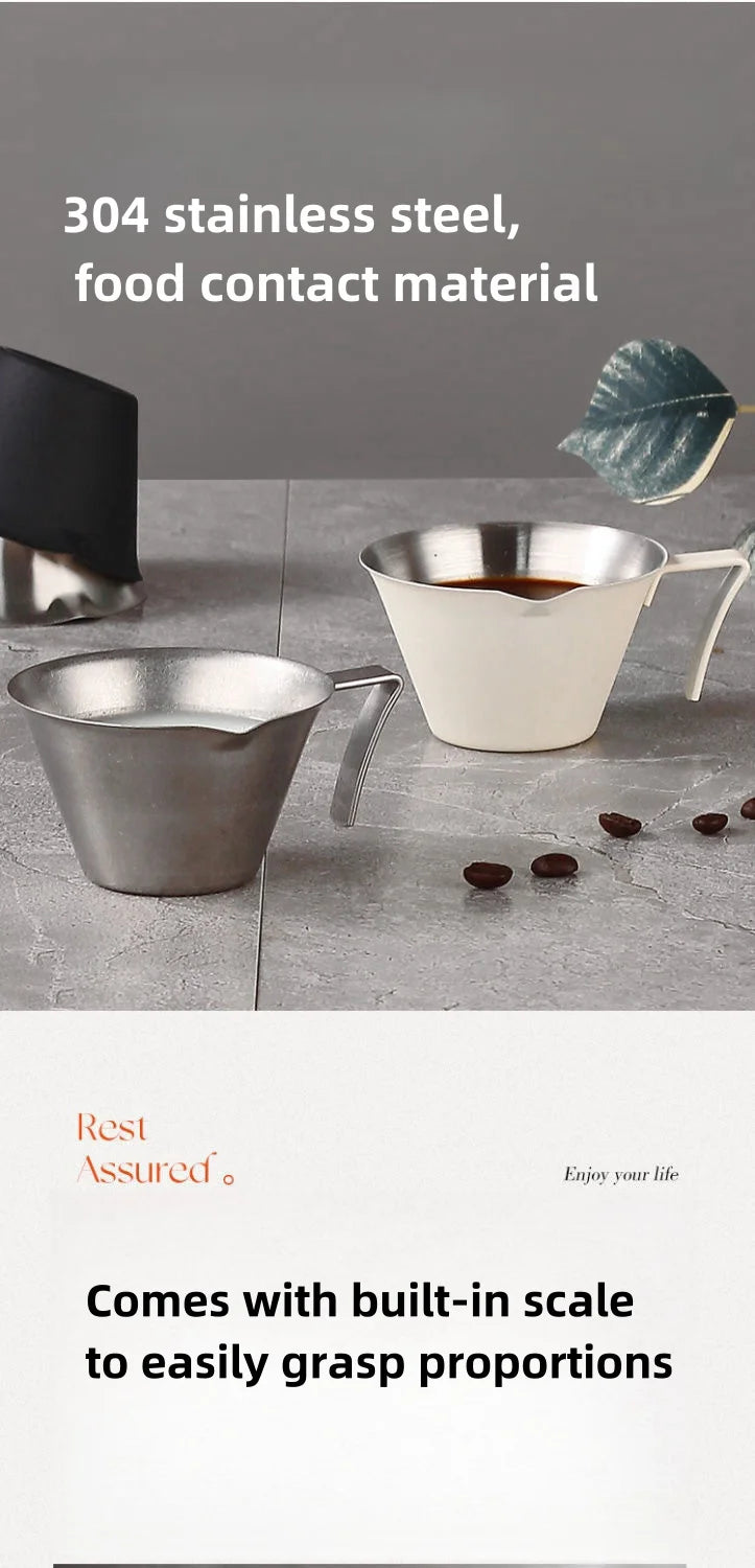 100ml Stainless Steel Espresso Extraction Cup – Coffee Cup with Scale for Home or Café Use