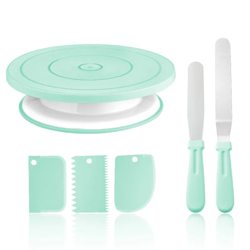 Macaron Rotating Cake Turntable – 11" Revolving Stand for Cake Decorating and Baking