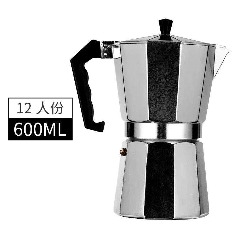 600ml Moka Coffee Pot – Italian-Style Aluminium Espresso Maker for Stove-Top Brewing