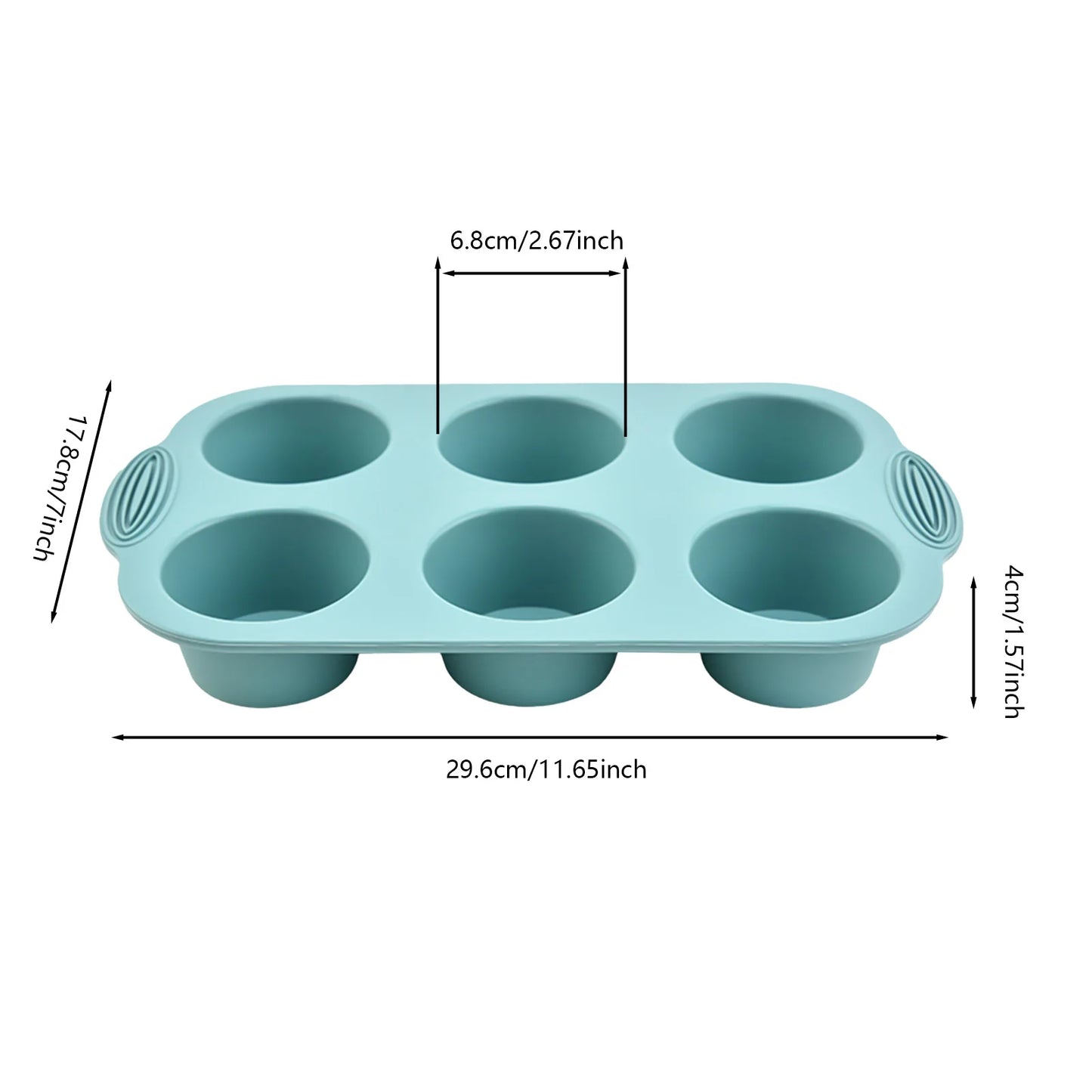 Silicone 6-Cup Cake Mould – Non-Stick Muffin Tray for Baking Cupcakes, Cakes and Biscuits