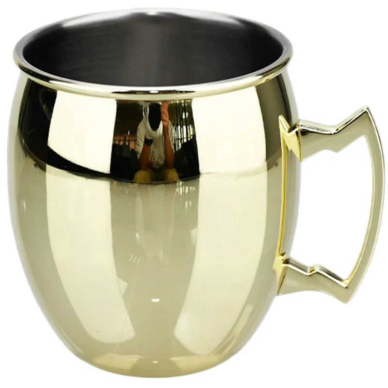 550ml Moscow Mule Mug – Hammered Copper-Plated Stainless Steel Cocktail & Beer Cup