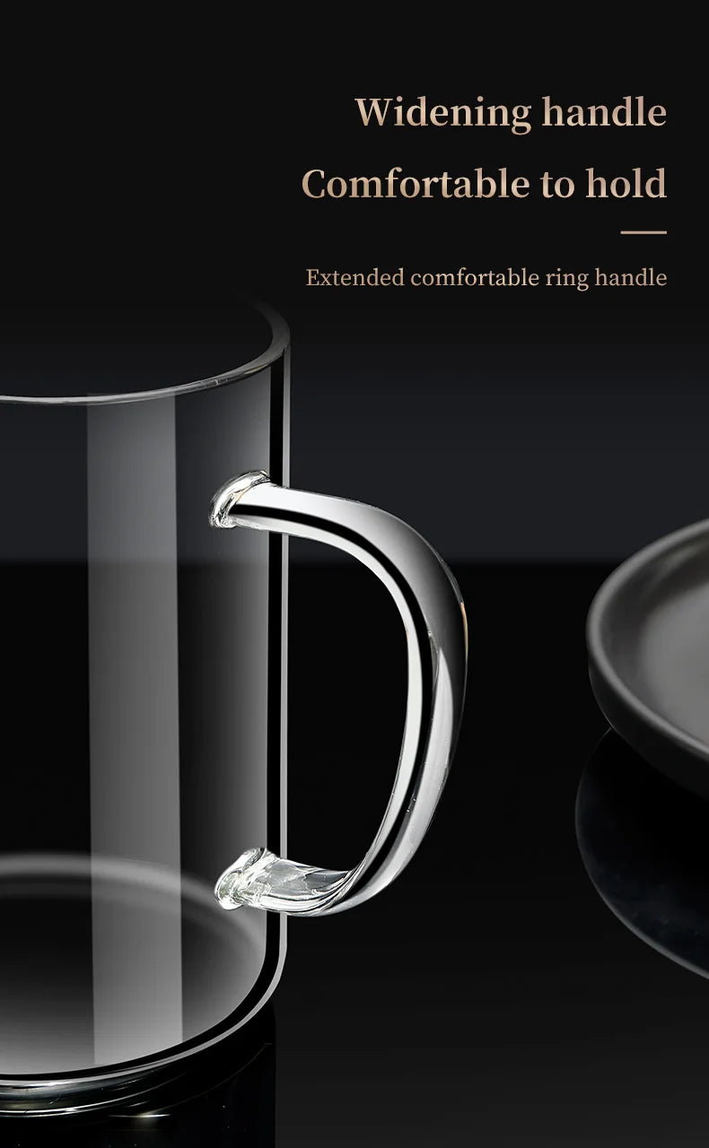 Borosilicate Glass Measuring Beaker Mug – 400ml Milk Cup with Handle