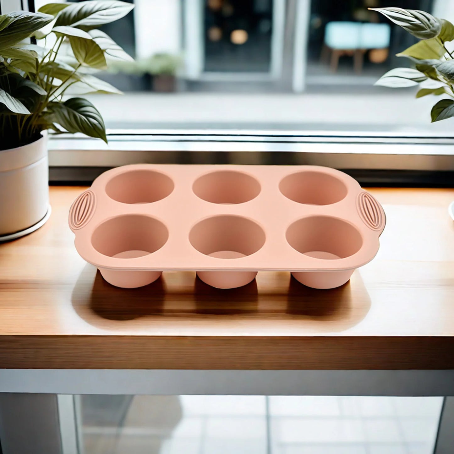 Silicone 6-Cup Cake Mould – Non-Stick Muffin Tray for Baking Cupcakes, Cakes and Biscuits
