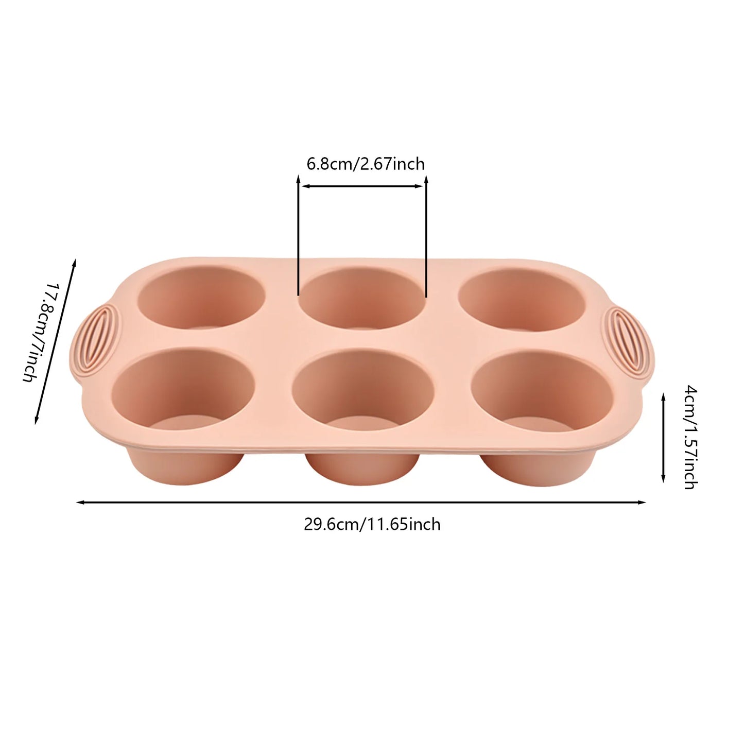 Silicone 6-Cup Cake Mould – Non-Stick Muffin Tray for Baking Cupcakes, Cakes and Biscuits
