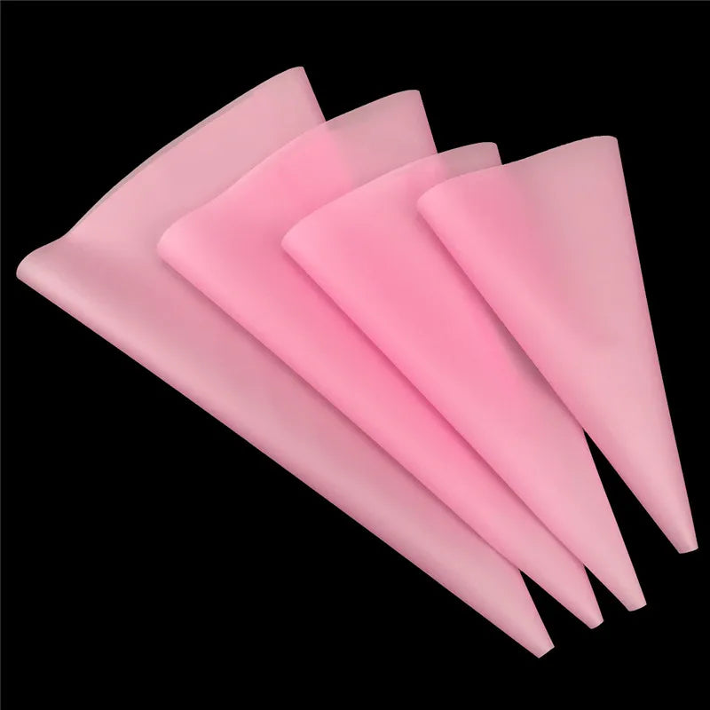 4pc Reusable Silicone Piping Bags – Icing Bags for Cake Decorating