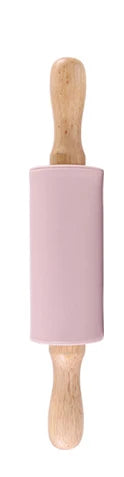 Mini Silicone Rolling Pin – 23cm Non-stick Dough Roller with Wooden Handle