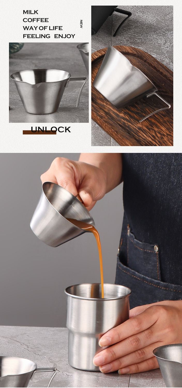 100ml Stainless Steel Espresso Extraction Cup – Coffee Cup with Scale for Home or Café Use