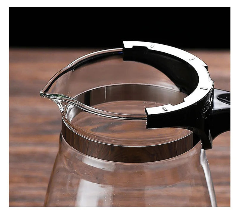 Heat Resistant Glass Teapot with One-Click Filtering – Tea and Coffee Maker with Water Separation