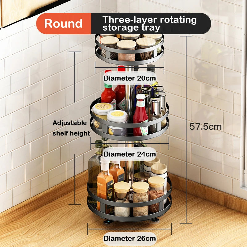 Rotatable Kitchen Storage Rack