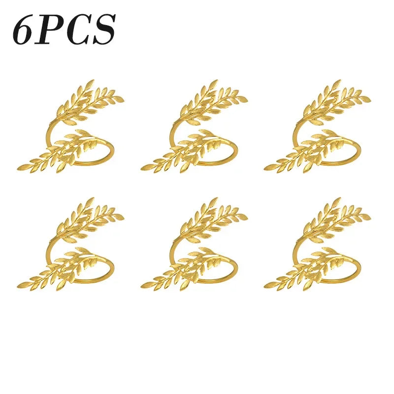 Golden Leaf Napkin Rings – Elegant Table Décor for Special Occasions