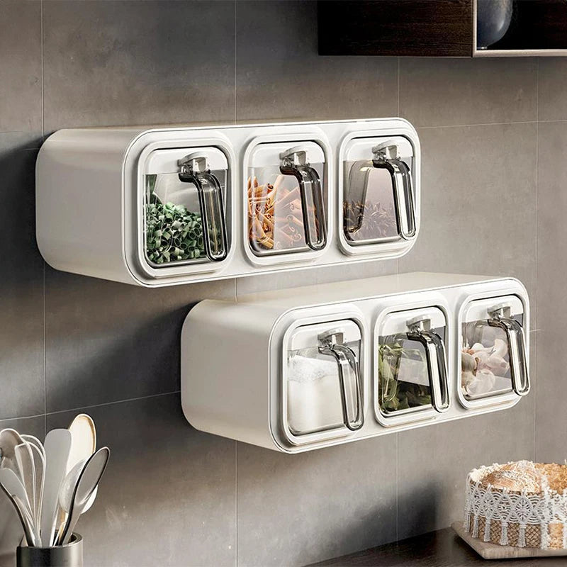 Wall Mounted Kitchen Seasoning Box – Condiment & Spice Storage Organiser
