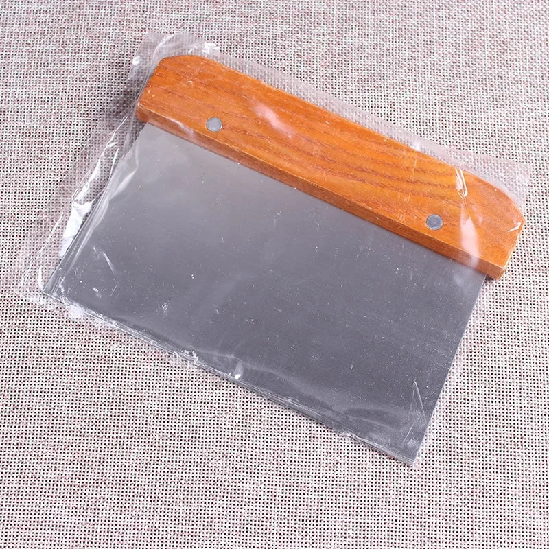 Stainless Steel Dough Scraper with Measurement Scale – Baking and Pizza Cutter Tool