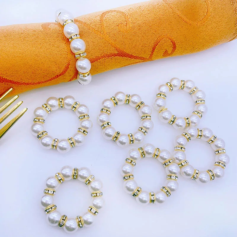 10pcs Pearl Napkin Holder Rings