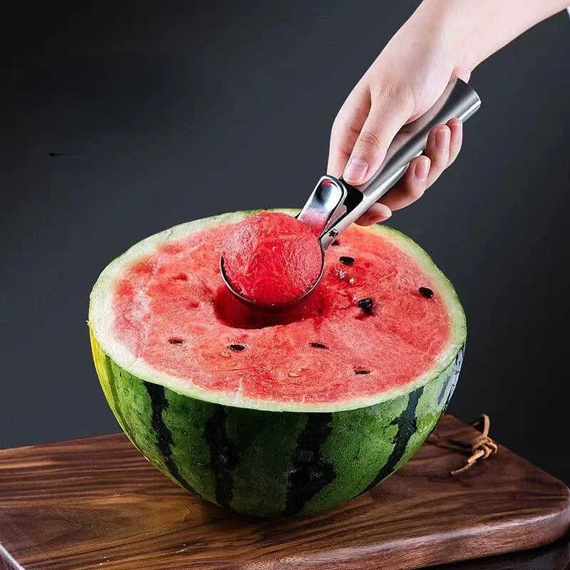 Multifunctional Stainless Steel Ice Cream Scoop – Dual-Purpose Fruit and Watermelon Ball Spoon