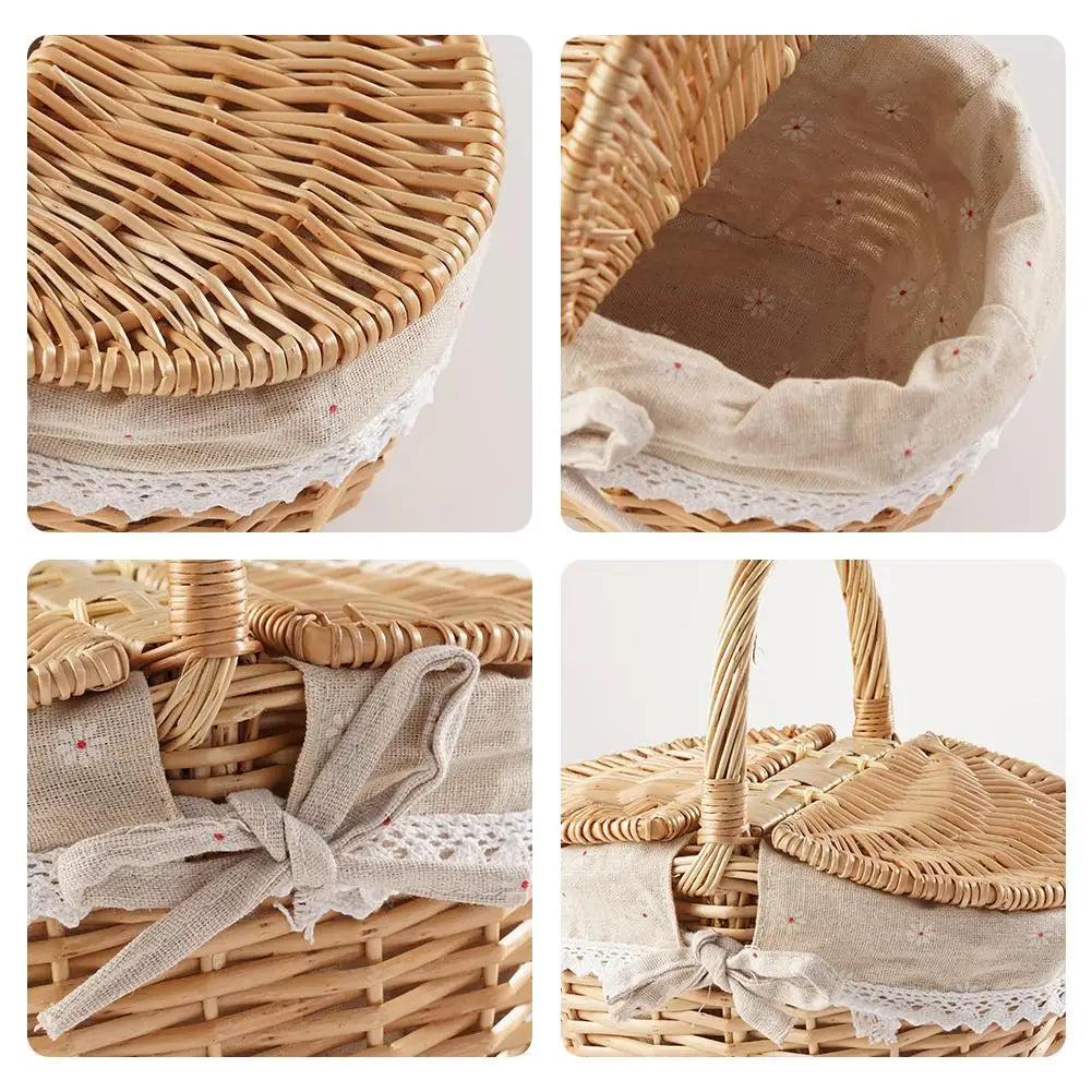 Willow Woven Wicker Picnic Basket