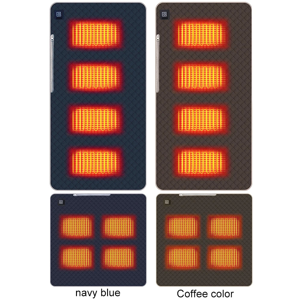 USB Heated Seat Cushion – 4-Zone Electric Mat for Camping, Office & Outdoor Warmth