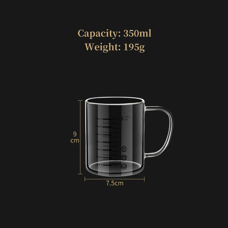 Borosilicate Glass Measuring Beaker Mug – 400ml Milk Cup with Handle