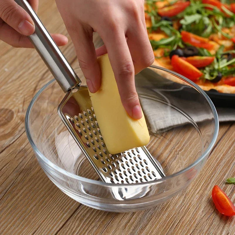 Stainless Steel Handheld Cheese Grater – Multi-Purpose Tool for Veg, Chocolate & More