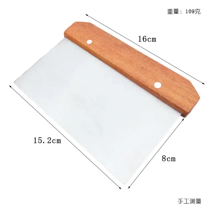Stainless Steel Dough Scraper with Measurement Scale – Baking and Pizza Cutter Tool