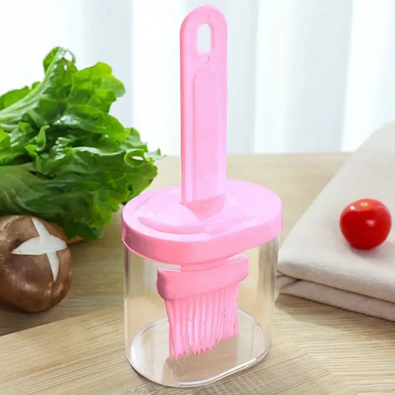 Silicone Oil Brush with Portable Bottle – High Temperature Resistant Baking and BBQ Tool