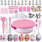 255-Piece Cake Decorating Kit with Turntable, Piping Bags & Nozzles for Baking Lovers