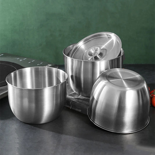 Stainless Steel Mixing Bowl with Lid – Versatile Salad, Stirring & Food Storage Container
