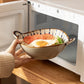 7.5-Inch Ceramic Soup & Noodle Bowl with Handle – Microwave & Oven Safe Tableware