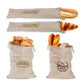 Linen Bread Bags – Reusable Drawstring Storage for Loaves & Baguettes (Set of 4)