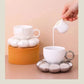 Aesthetic Sunflower Ceramic Coffee Mug with Saucer – Cute Cloud Cup for Tea & Office