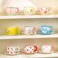 300ml Cute Ceramic Mug – Hand-Pinched Heart & Flower Pattern Coffee & Tea Cup
