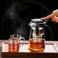 Heat Resistant Glass Teapot with One-Click Filtering – Tea and Coffee Maker with Water Separation