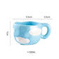 300ml Cute Ceramic Mug – Hand-Pinched Heart & Flower Pattern Coffee & Tea Cup
