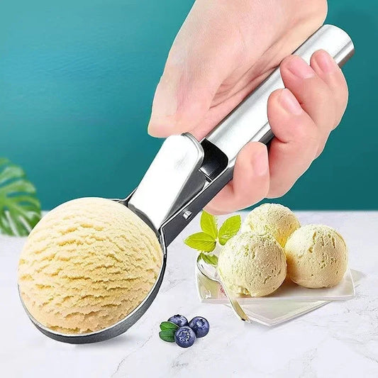 Multifunctional Stainless Steel Ice Cream Scoop – Dual-Purpose Fruit and Watermelon Ball Spoon