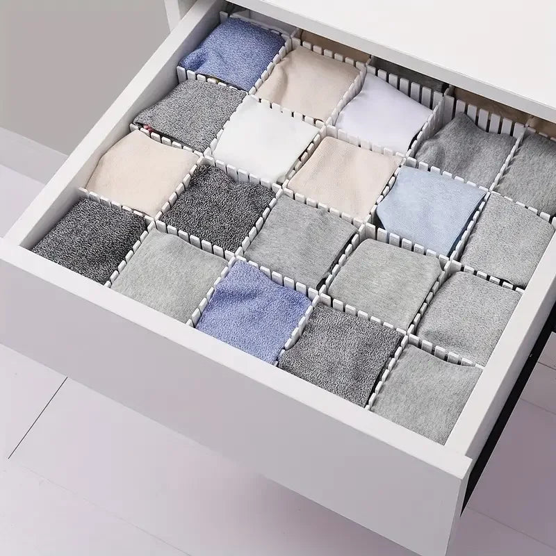 4pcs Adjustable Drawer Dividers – Custom Storage for Home, Office & Wardrobe Organisation