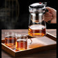 Heat Resistant Glass Teapot with One-Click Filtering – Tea and Coffee Maker with Water Separation