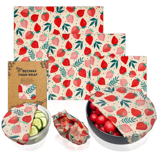 Reusable Beeswax Food Wrap – Eco-Friendly Organic Food Storage Cloths