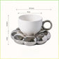Aesthetic Sunflower Ceramic Coffee Mug with Saucer – Cute Cloud Cup for Tea & Office