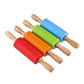 Mini Silicone Rolling Pin – 23cm Non-stick Dough Roller with Wooden Handle