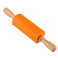 Mini Silicone Rolling Pin – 23cm Non-stick Dough Roller with Wooden Handle