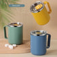 450ml Stainless Steel Insulated Coffee Cup – Travel Mug with Handle, Lid & Straw