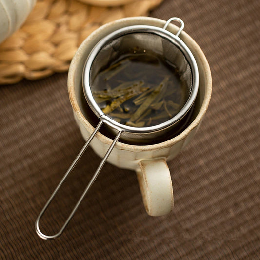 Stainless Steel Tea Infuser with Handle – Fine Mesh Strainer for Loose Leaf Tea and Coffee