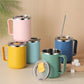 450ml Stainless Steel Insulated Coffee Cup – Travel Mug with Handle, Lid & Straw